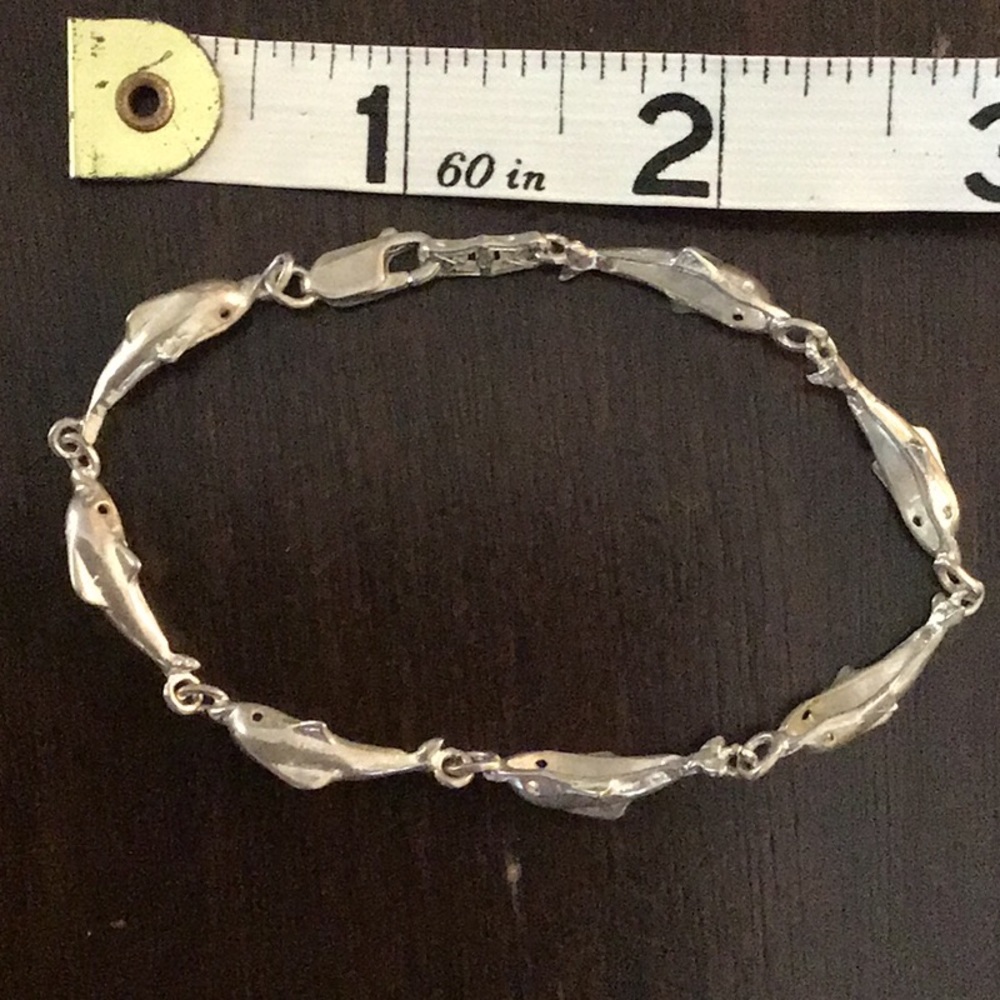 Vintage 925 Sterling silver dolphin bracelet